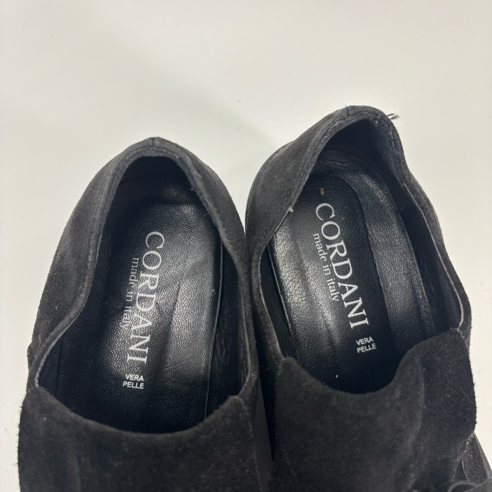 Cordani Italian black suede loafers with chunky heel and tassels size 39 - Picture 7 of 10